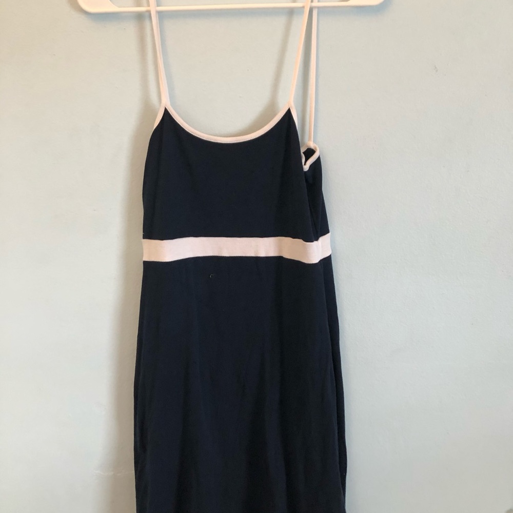 Mini dress navy blue with stripe